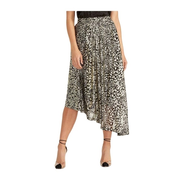 Rachel Roy Gold Glitter Printed Below The Knee Hi-Lo Cocktail Skirt NWT Size 2X - Picture 1 of 7